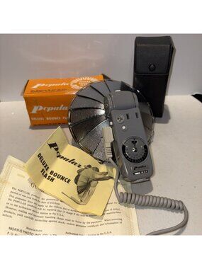 Vintage Popular Deluxe Bounce Flash with case, For Bayonet M & AG Base